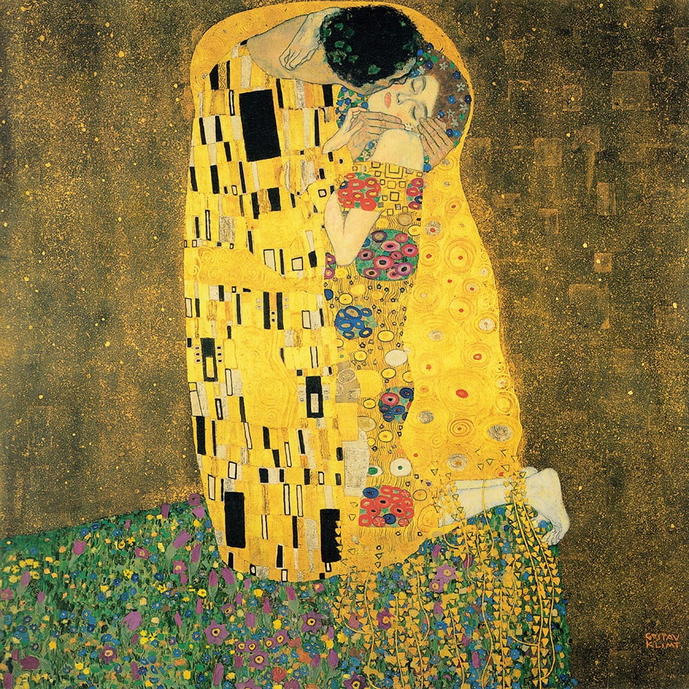 Reprodukce obrazu Gustav Klimt The Kiss, 50  x  50 cm