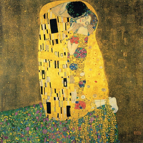 Reprodukce obrazu Gustav Klimt - The Kiss, 40 x 40 cm
