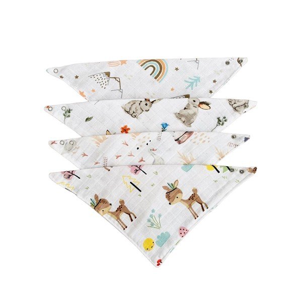 Bílé mušelínové bryndáky v sadě 4 ks Mila - Lydia&Co