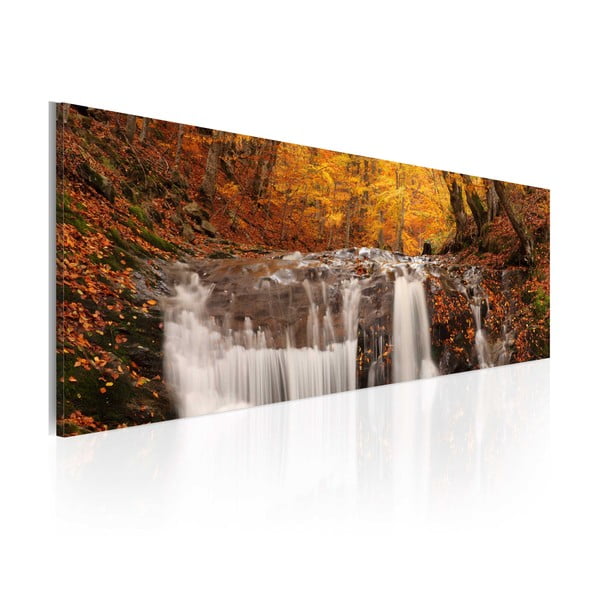 Obraz na plátně Artgeist Autumn Waterfall, 120 x 40 cm