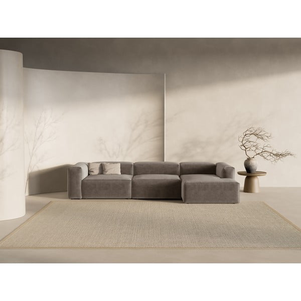 Hnědá rohová pohovka (pravý roh/s lenoškou) Bergamo – Cosmopolitan Design-image-1