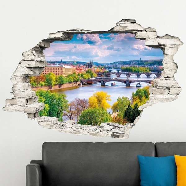 3D samolepka na zeď Ambiance Praha Jaro, 90 x 60 cm-image-1