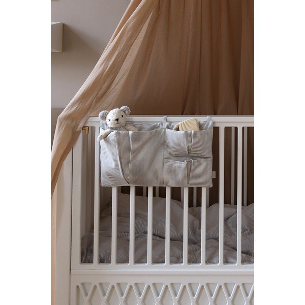 Světle modrý kapsář na dětskou postýlku z Bio bavlny 42 cm Classic Stripes Blue – Cam Cam Copenhagen-image-1