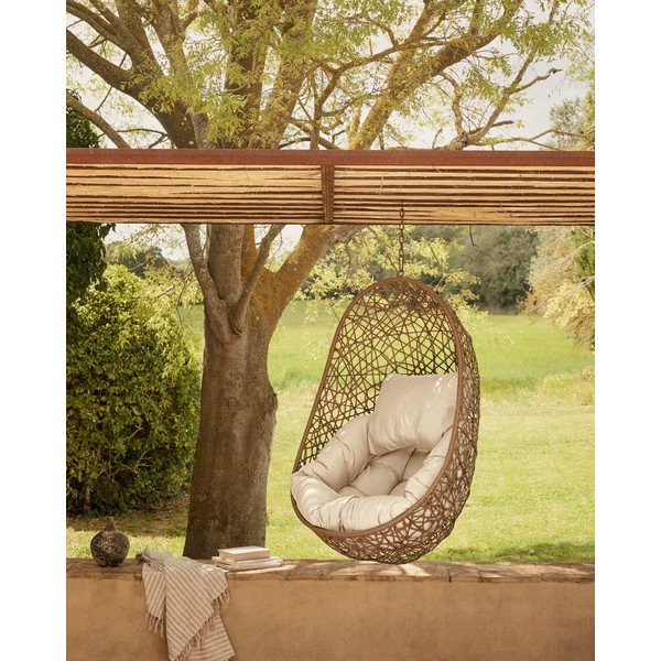 Hnědé závěsné zahradní křeslo Kave Home Florina-image-1