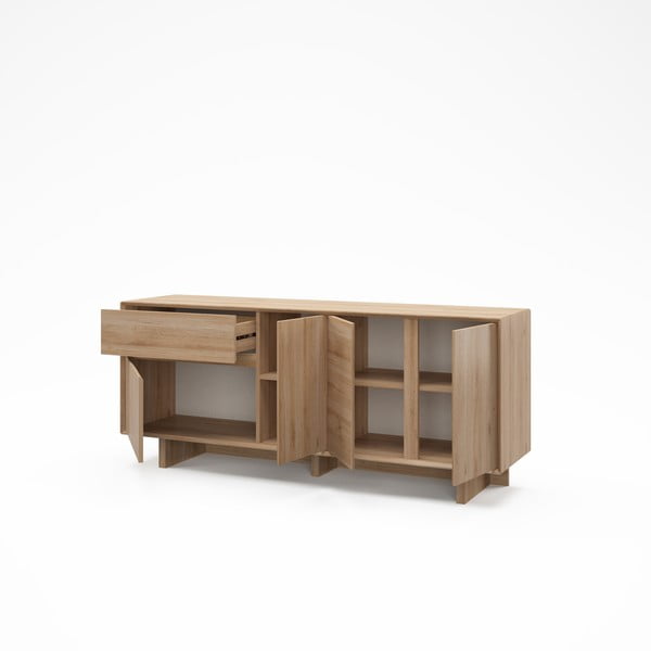 Komoda v dekoru dubu v přírodní barvě 180x76x45 cm Carpi – Marckeric-image-3