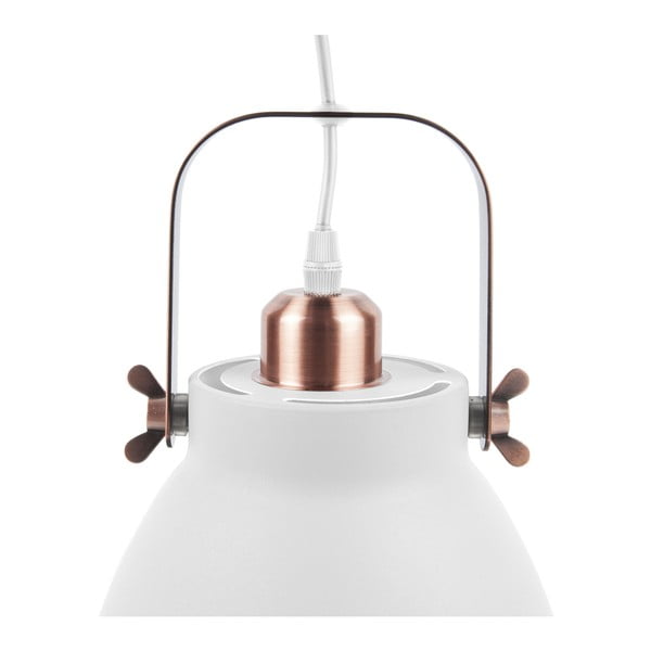 Bílé závěsné svítidlo s detaily v měděné barvě Leitmotiv Mingle, ⌀ 26,5 cm-image-1