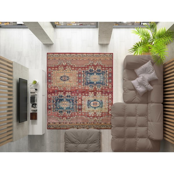 Červený koberec z viskózy Universal Ornament, 120 x 170 cm-image-1