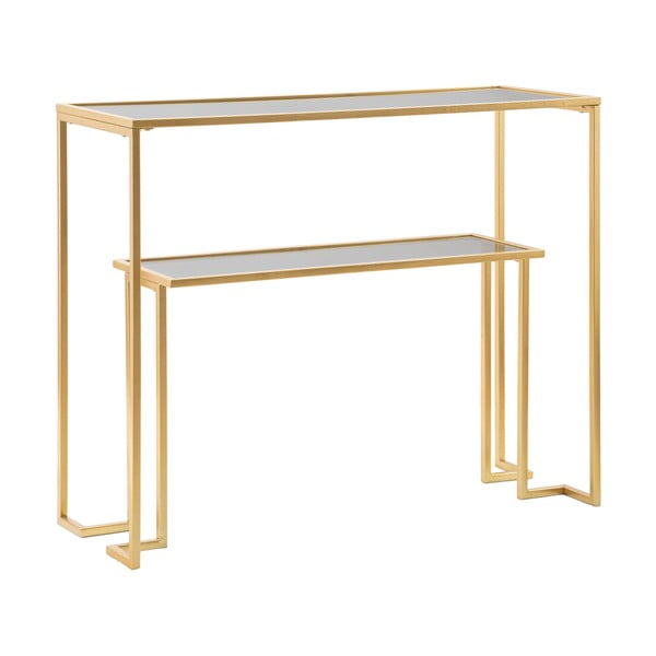 Konzolový stolek se skleněnou deskou ve zlaté barvě 35x100 cm Level – Mauro Ferretti