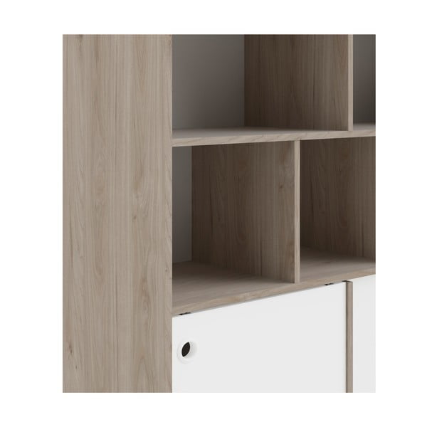 Bílá knihovna s hranou v dekoru dubu 99x176 cm Rome - Tvilum-image-1