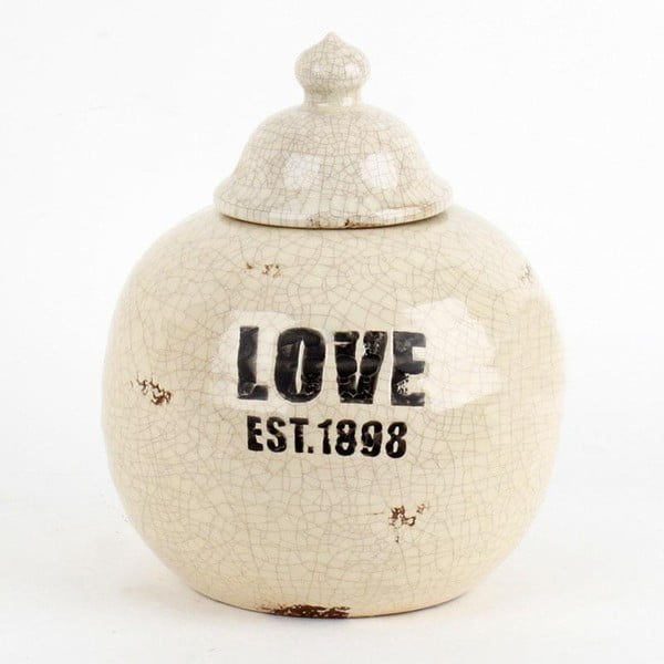 Keramická váza s víčkem Love, 25x21 cm