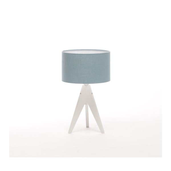 Modrá  stolní lampa 4room Artista, bílá lakovaná bříza, Ø 25 cm