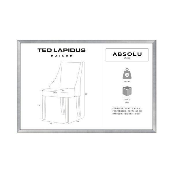 Krémově bílá židle s tmavě hnědými nohami z bukového dřeva Ted Lapidus Maison Absolu-image-3