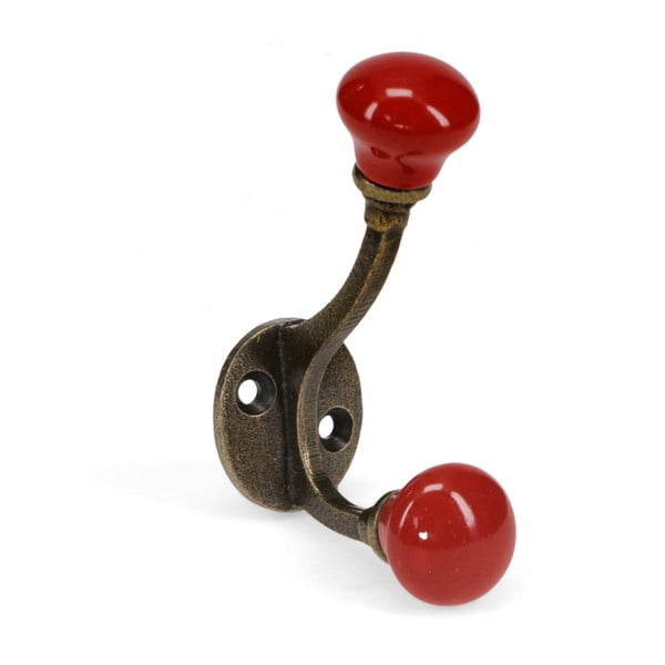 Červený kovový nástěnný věšák 3 cm – Rex London