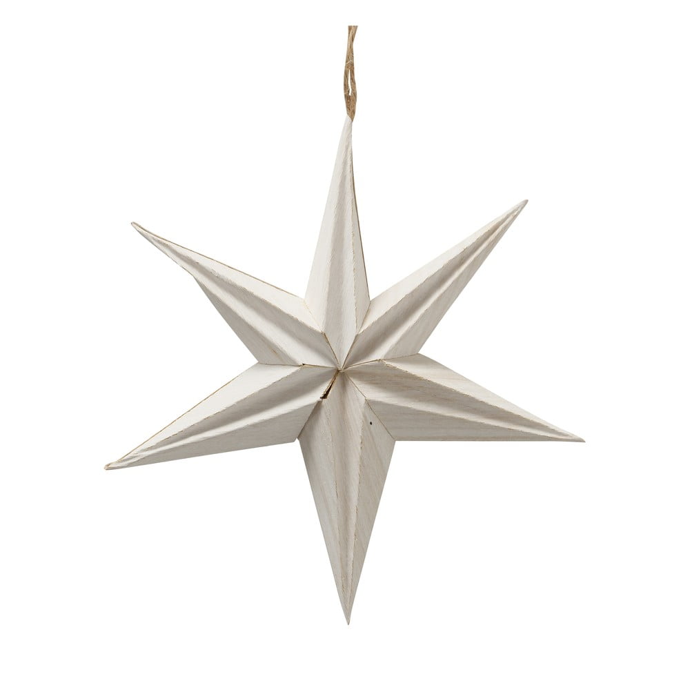 Bílá vánoční papírová závěsná dekorace ve tvaru hvězdy Boltze Kassia, ø 20 cm