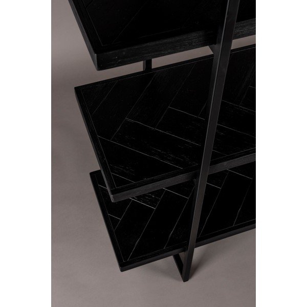 Černá knihovna v dekoru exotického dřeva 140x146 cm Class - Dutchbone-image-1