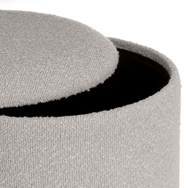 Světle šedé taburety v sadě 2 ks z textilie bouclé – Casa Selección-image-1