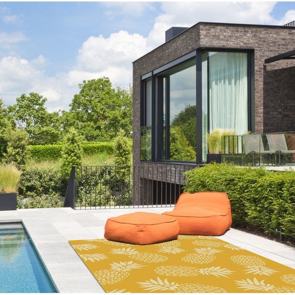 Žlutý venkovní koberec Floorita Ananas, 160 x 230 cm-image-1