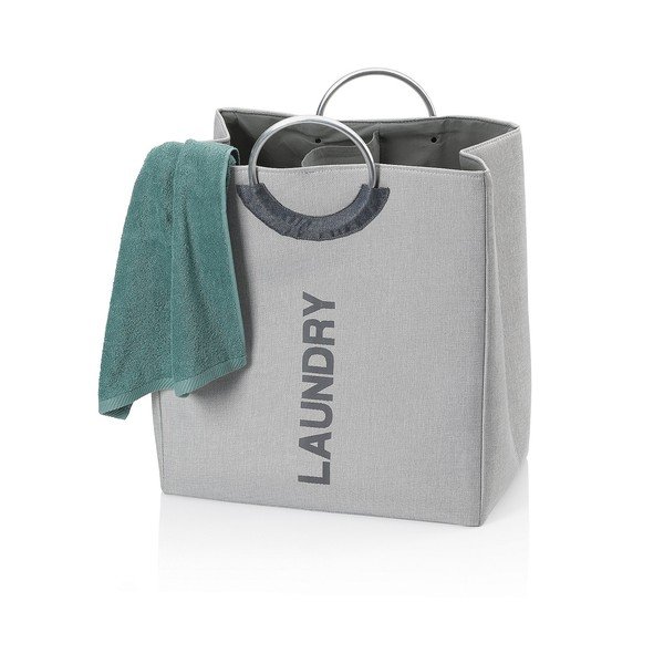 Šedý textilní koš na prádlo Kela Palma Maxi-image-1