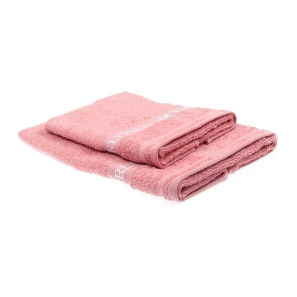 Sada 2 růžových ručníků Beverly Hills Polo Club Tommy Yazi