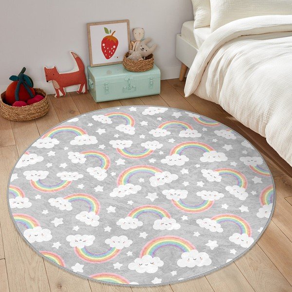 Šedý dětský koberec ø 120 cm Comfort – Mila Home-image-2