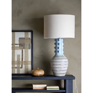 Světle modrá stolní lampa s textilním stínidlem (výška 90 cm) Gadiela – Bloomingville