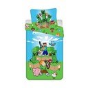 Zeleno-modré bavlněné dětské povlečení na jednolůžko 140x200 cm Minecraft "Outdoor Mobs" – Jerry Fabrics
