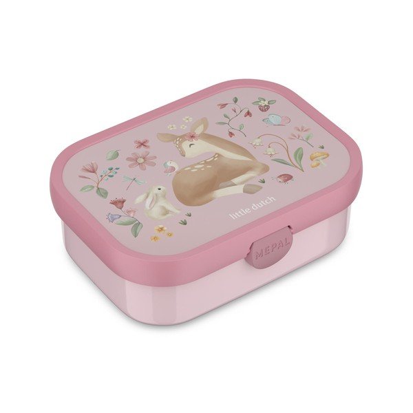 Světle růžový plastový dětský svačinový box Fairy Garden by Little Dutch – Mepal