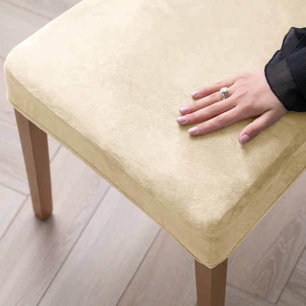 Béžové napínací potahy v sadě 4 ks na židli 48 cm Sento – Restilo-image-1