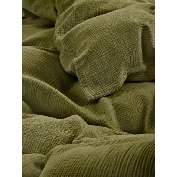 Khaki mušelínové povlečení na jednolůžko 140x200 cm Amilia – Jotex-image-2