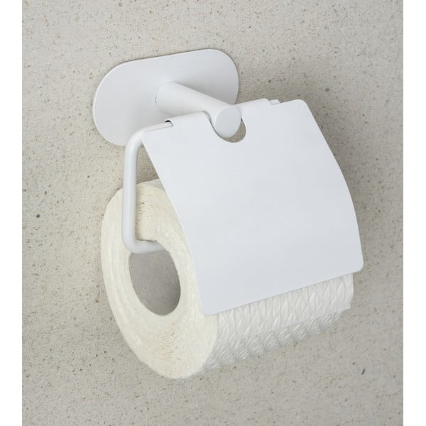 Bílý samodržící držák na toaletní papír z nerezové oceli Orea – Wenko-image-1