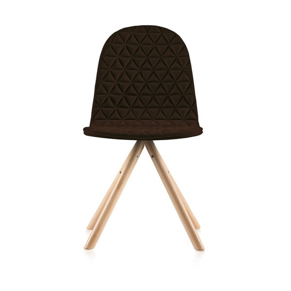 Hnědá židle s přírodními nohami IKER Mannequin Triangle