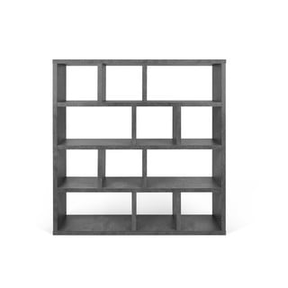 Šedá knihovna v dekoru betonu 150x159 cm Berlin - TemaHome