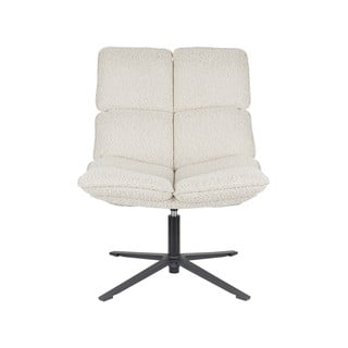 Krémové otočné křeslo z textilie bouclé Bros – White Label