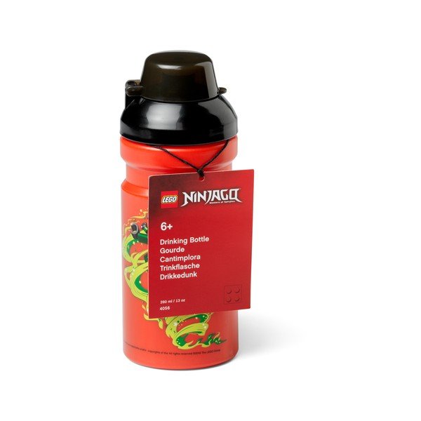 Červená lahev na vodu s černým víčkem LEGO® Ninjago, 390 ml-image-2