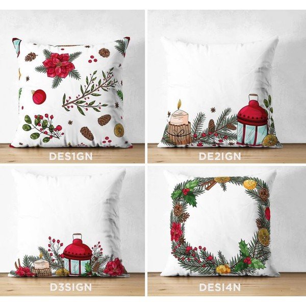 Povlaky na polštáře v sadě 4 ks s vánočním motivem 43x43 cm Merry Christmas – Mila Home-image-1