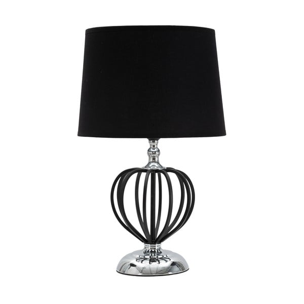 Stolní lampa s textilním stínidlem v černo-stříbrné barvě (výška 44,5 cm) Darky – Mauro Ferretti