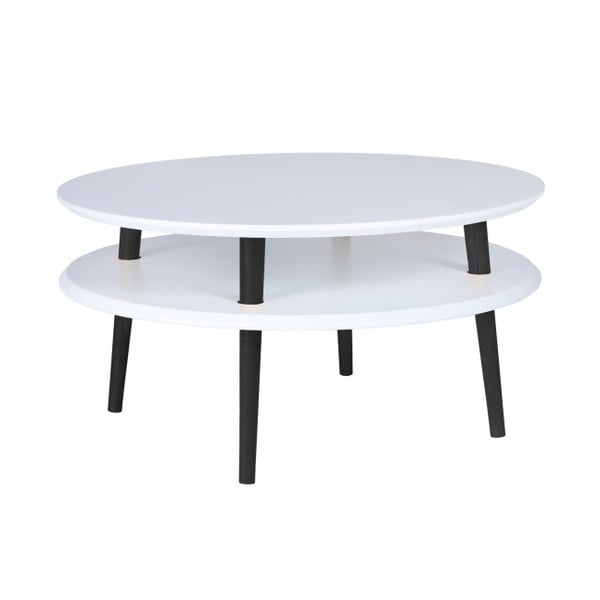 Bílý konferenční stolek s černými nohami Ragaba UFO, Ø 70 cm