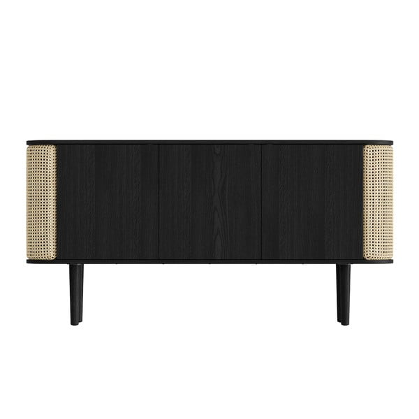 Nízká komoda v dekoru dubu v černo-přírodní barvě 150x75 cm Treasures – UMAGE-image-3