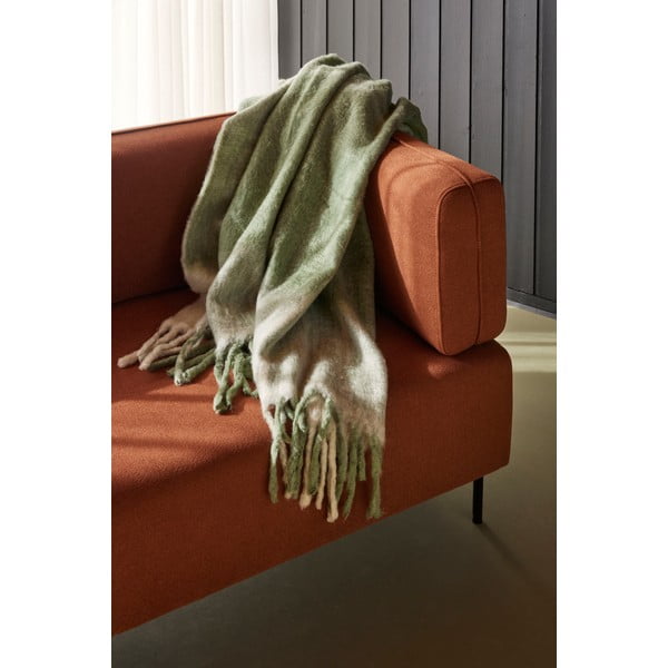 Bílo-zelená deka 200x140 cm Inlet - Hübsch-image-1