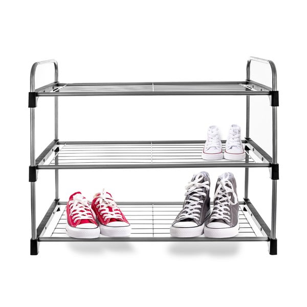 Kovový stojan na boty ve stříbrné barvě – Orion-image-2