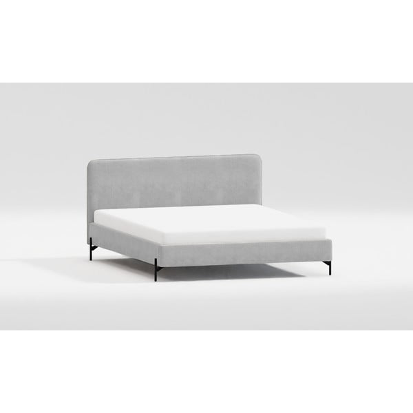 Světle šedá čalouněná dvoulůžková postel s roštem 160x200 cm Barker – Ropez-image-4