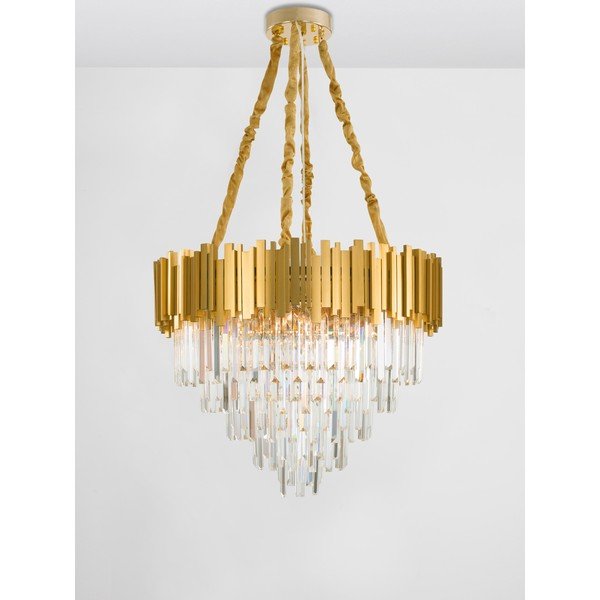 Kovové závěsné svítidlo ve zlaté barvě s křišťálovým stínidlem ø 73 cm Grane – Nova Luce-image-3