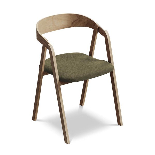 Zelené jídelní křeslo z masivního dřeva Erika – Makamii