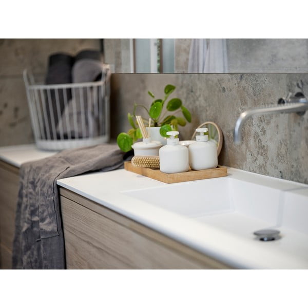 Bílý kameninový dávkovač mýdla Inu – Zone-image-1