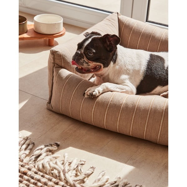 Hnědý pelíšek pro psy 60x60 cm Toby - Kave Home-image-1