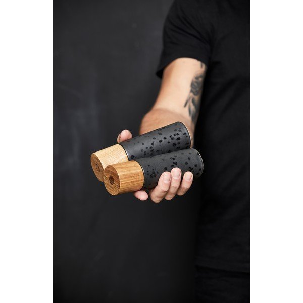 Černá keramická sada mlýnků na pepř a sůl 2 ks Gastro Black – Bitz-image-1