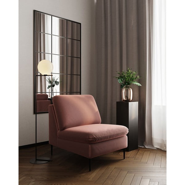 Růžové sametové křeslo Moilo – MESONICA-image-1
