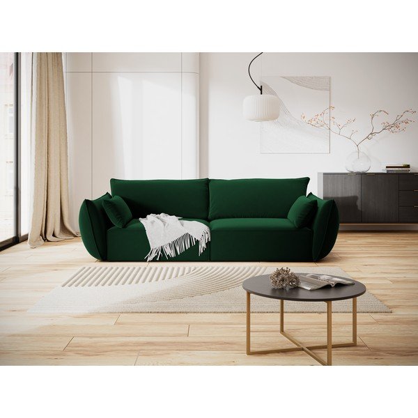Tmavě zelená sametová pohovka 208 cm Vanda – Mazzini Sofas-image-1