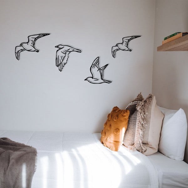 Kovové nástěnné dekorace v sadě 4 ks 100x24 cm Zevahir – Wallity-image-2