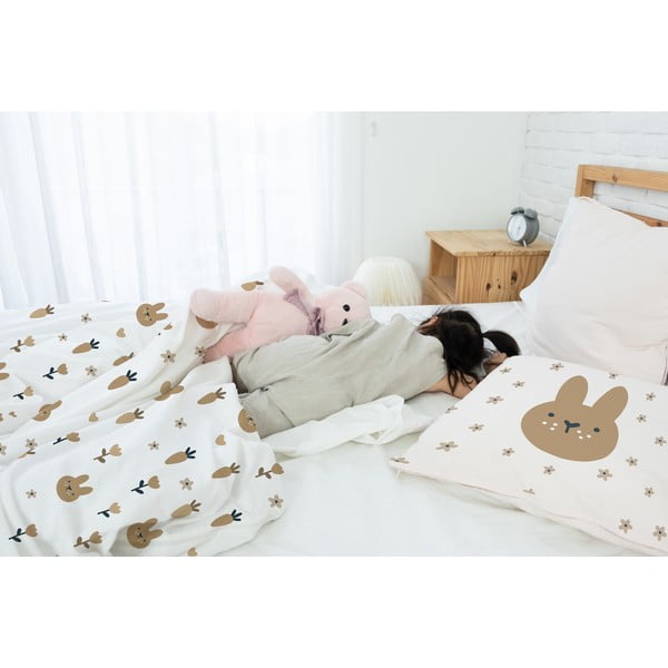 Dětské povlečení na jednolůžko z bavlněného saténu 135x200 cm Sweet Bunnies – Butter Kings-image-1